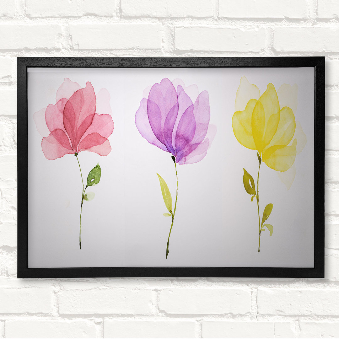 Trio von Pastellblumen - Druck