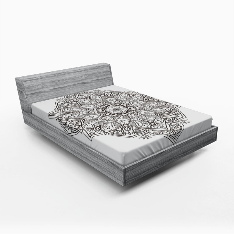 Mandala Microfiber Fitted Sheet, Queen Fitted Sheet