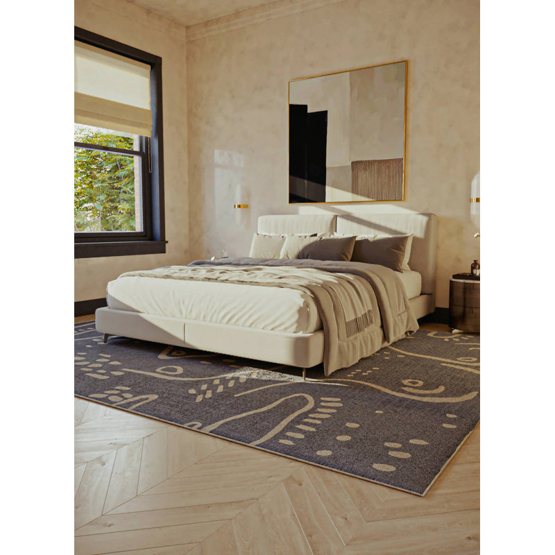 Tapis rectangulaire Erem avec envers antidérapant, Rectangle 5 pi x 7 pi