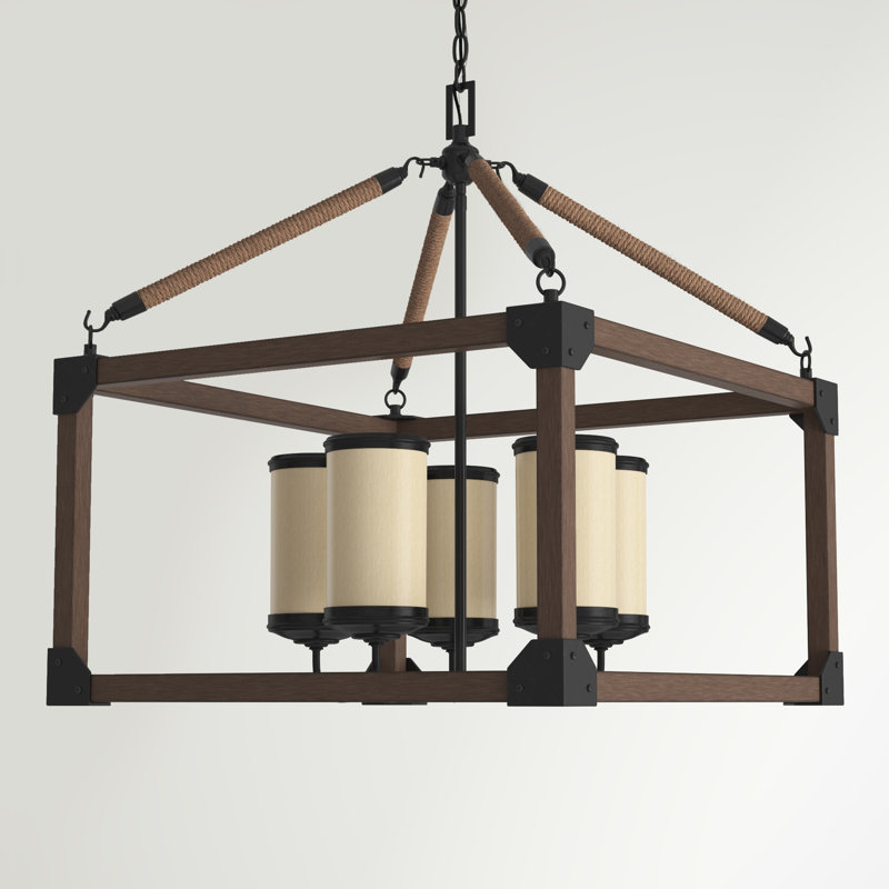 Arro 5 - Light Dimmable Lantern Square / Rectangle Chandelier