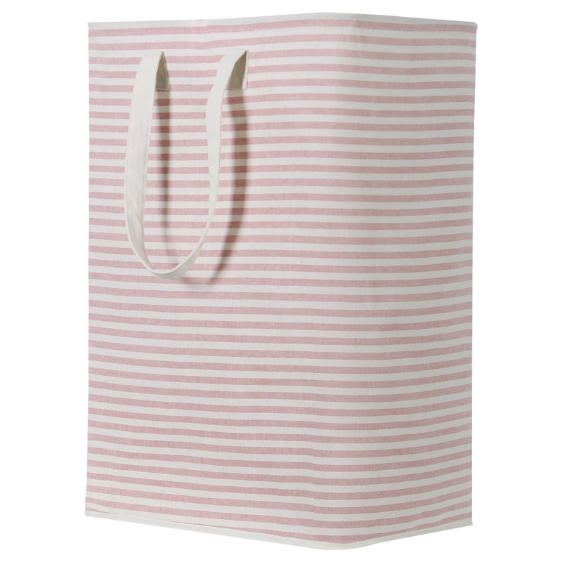 Fabric Laundry Hamper with Handles, Pink