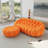 Kayi 98.43" Upholstered Boneless 3-seat Pumpkin-shaped Sofa With Ottoman, No Assembly Required-112472613