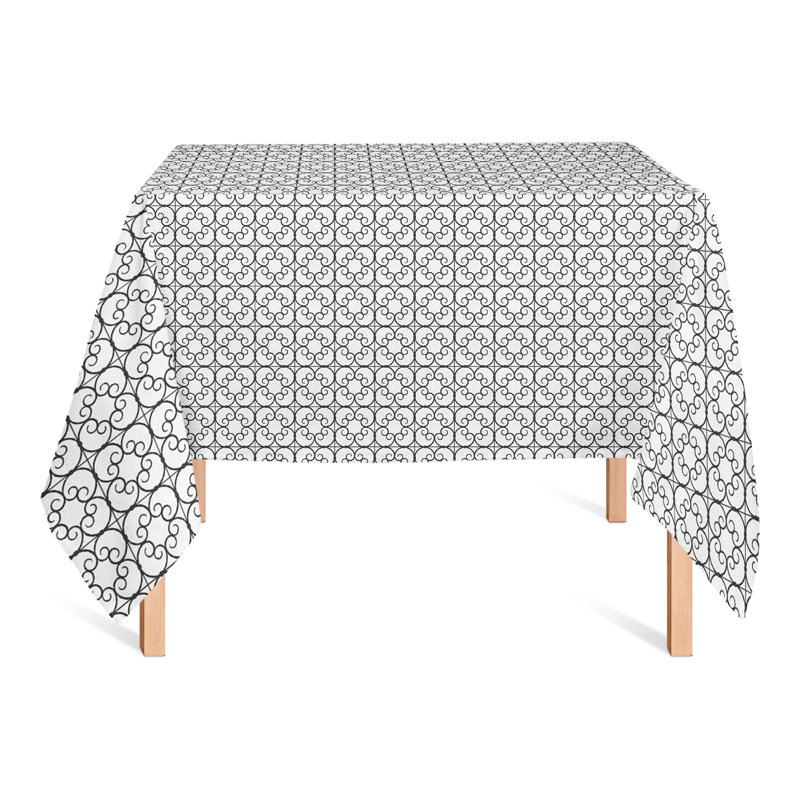 Nappe géométrique carrée, Noir