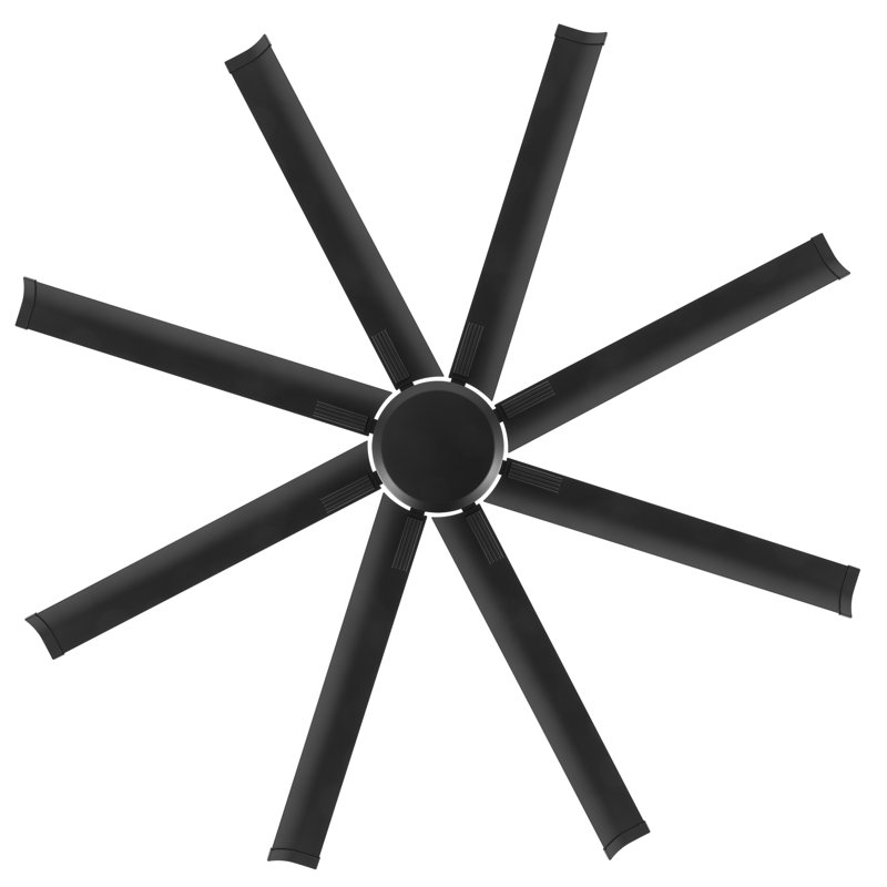 Ventilateur de plafond intérieur sans lumière, avec télécommande, Noir, noir, noir, noir, 96"