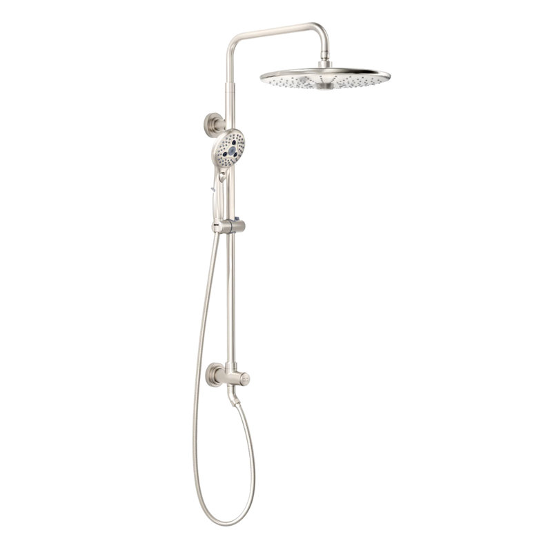 Pomme de douche avancée 10 po sans valve combinée nickel brossé