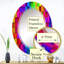 Arc-en-ciel de blocs colorés abstraits - miroir mural à motif ovale-2034588542