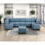 Repose-pieds de rangement pour meubles de salon en bois massif capitonné bleu confort moderne 1pc