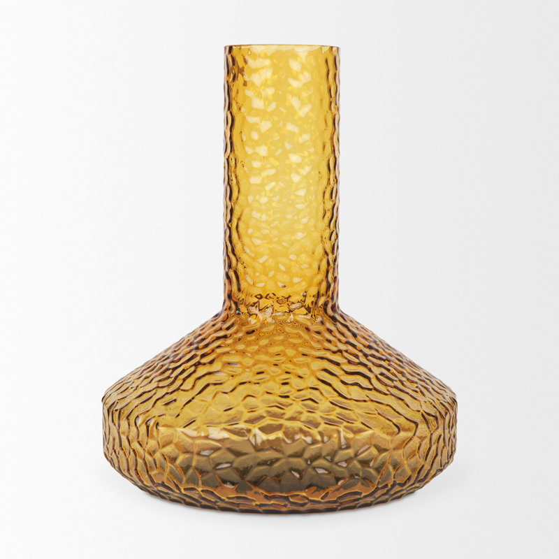 Leva Glass Table Vase, Amber