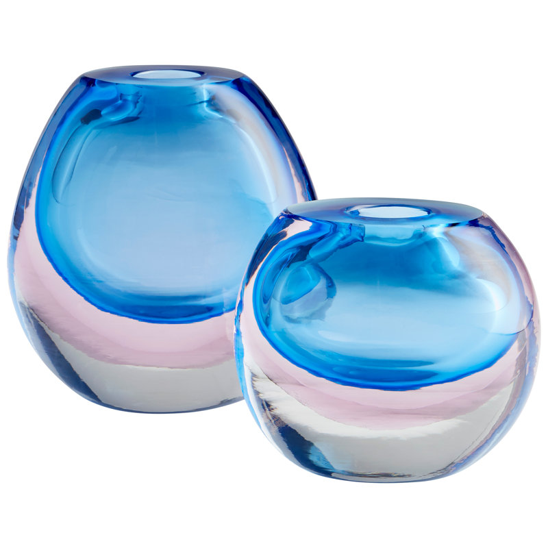 Oxblend Glass Table Vase, 5" H x 5.5" W x 5.5" D