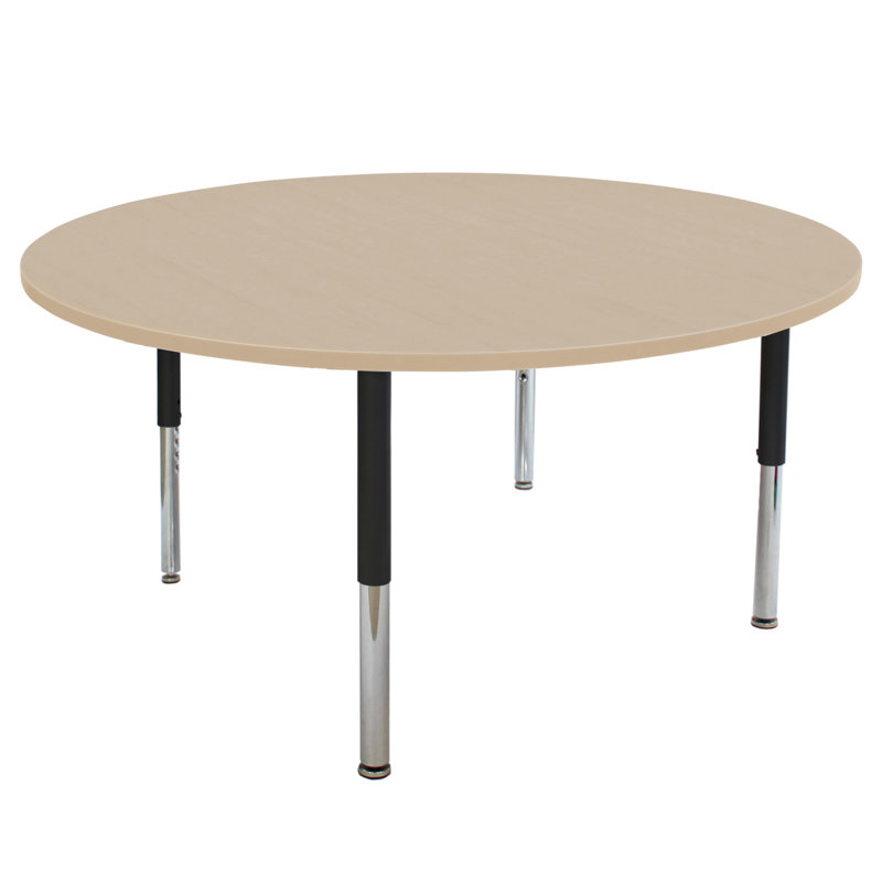 Table d'activité avec pieds réglables La Madera, Grain d'érable / argent, H 31,5 po x L 48 po x l 48 po, Super