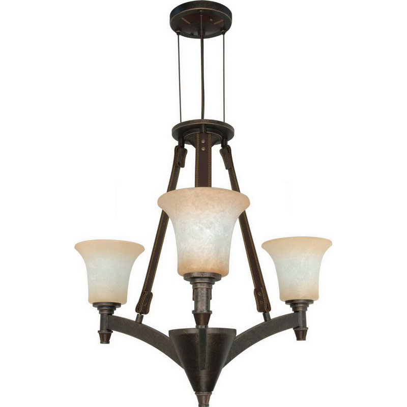 Lustree 3 lumières à plusieurs niveaux avec accents de corde Varnell