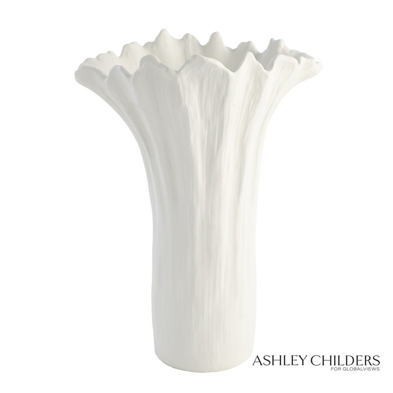 Organic Wave Oval Bowl-White-Lg, White