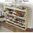 Hallway Large Shoe Storage Cabinet w/ 4 Flip Drawers, Freestanding Narrow Shoe Organizer w/ Hooks and Storage, Hidden Shoe Organizer-213980420