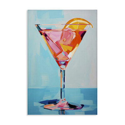 Art mural bleu sur toile Martini par LSR Design Studio
