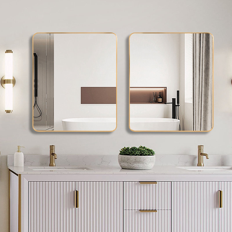Miroir mural de salle de bain 30 "x 36", Doré