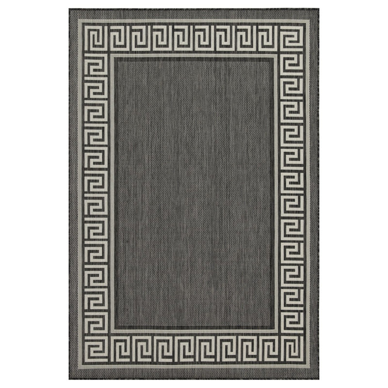 Sunshine GC_HAR2002 Anthracite 5'3"x7'3" Durable Indoor/Outdoor Area Rug, Rectangle 5'3" x 7'3"