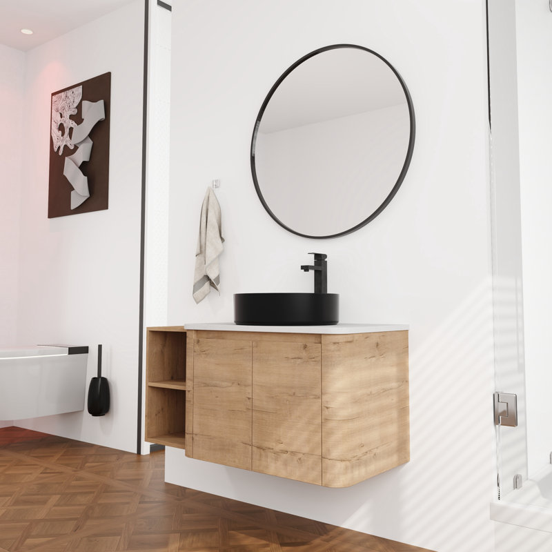 Meuble-lavabo flottant simple 42 po avec comptoir en quartz 42 po, 42"