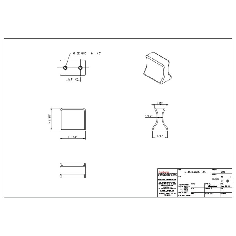 Sullivan Rectangular Knob, Satin Nickel