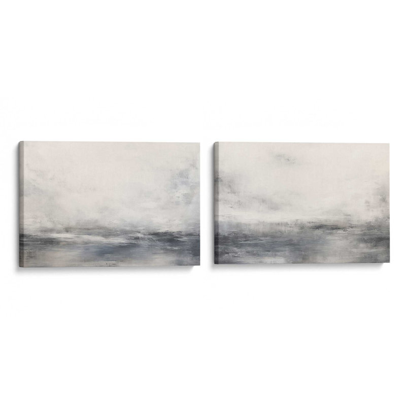 Ensemble de 2 impressions sur toile Wistful Tides, H 12 po x l 36 po x P 1,25 po, Toile tendue