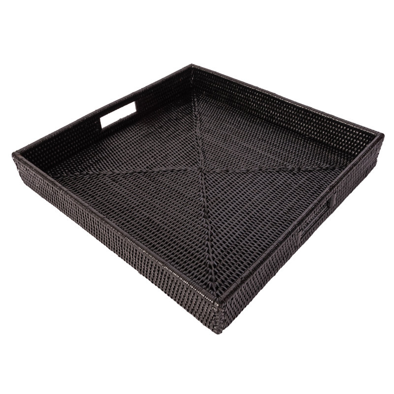 Plateau de service Edmond, Noir Tudor, H 3 po x l 18 po x P 18 po, Pas de paquet