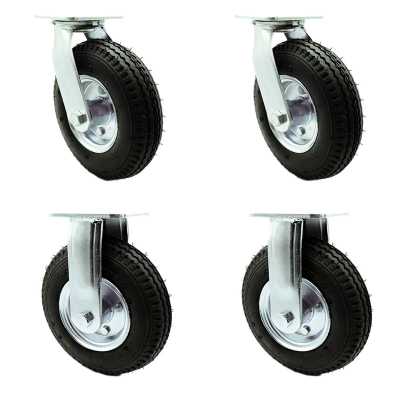 4 Piece Pneumatic Caster Set