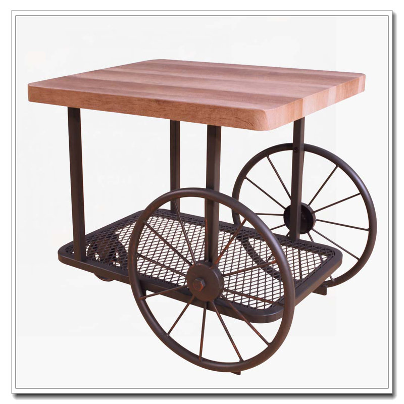 Chêne et table de bout avec tablette