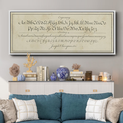 Manuscript Sampler V- Framed Canvas