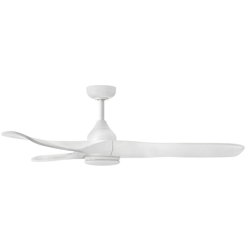 Ventilateur intelligent à DEL intégré 56 po avec télécommande Hiro Swell Flush, Blanc