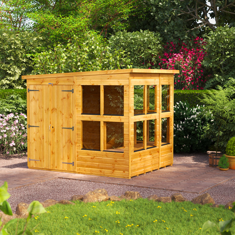 Powersheds 6 x 8ft Timber Tongue & Groove Pent Potting Shed Double Doors