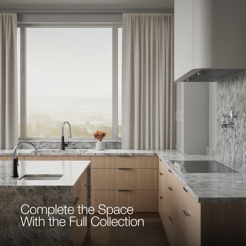 Tone Touchless Pull-Down Kitchen Sink Faucet with Three-Function Sprayhead, Polished Chrome/Matte Black
