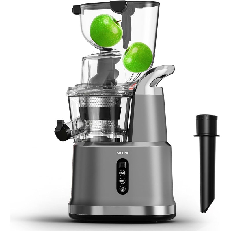 SiFENE Cold Press Juicer, 83mm Wide Mouth, High Yield, BPA-Free, Gray