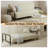 Modern Beige Futon Sofa Bed With Arm, 78.74" 3-position Adjustable Backrest, Metal Frame, Capacity 500 Lbs, Convertible Daybed For Living Room/guest Room/studio Apartment-854396335