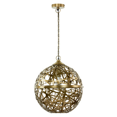 16"W Roman Industrial Globe Shade Pendant - 17 Stories