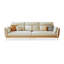Coussin beige modulaire en similicuir