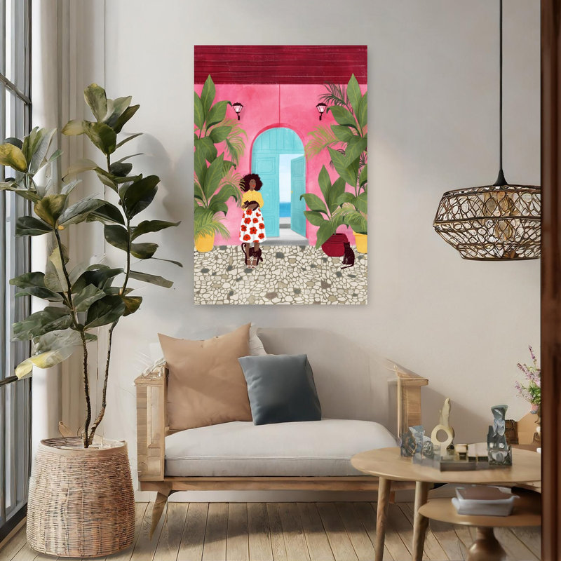 Art contemporain contemporain rétro, H 48 po x l 32 po