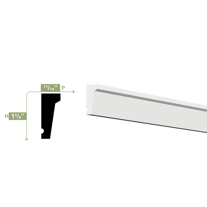 Moulure couronnée H 1 5/8 po x l 96 po x P 5/8 po