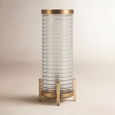 Naja Glass and Brass Tabletop Hurricane