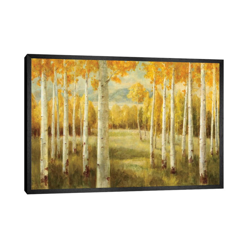 Aspens by Danhui Nai - Painting on Canvas, Black Framed, 152.5 cm H x 101.5 cm W
