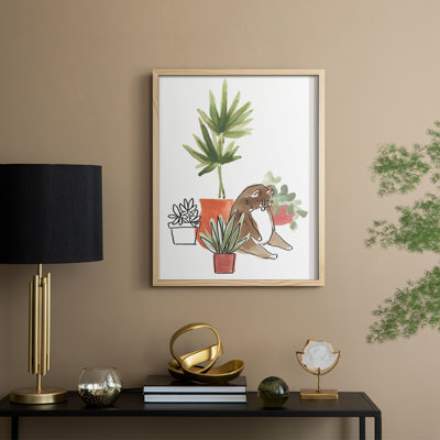 PurrfectPlantsII Framed Print - Solid Wood