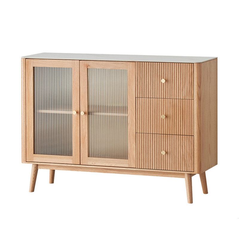 Armoire de rangement simple en bois massif, Brun jaunâtre, H 59,06 po x l 33,46 po x P 13,78 po
