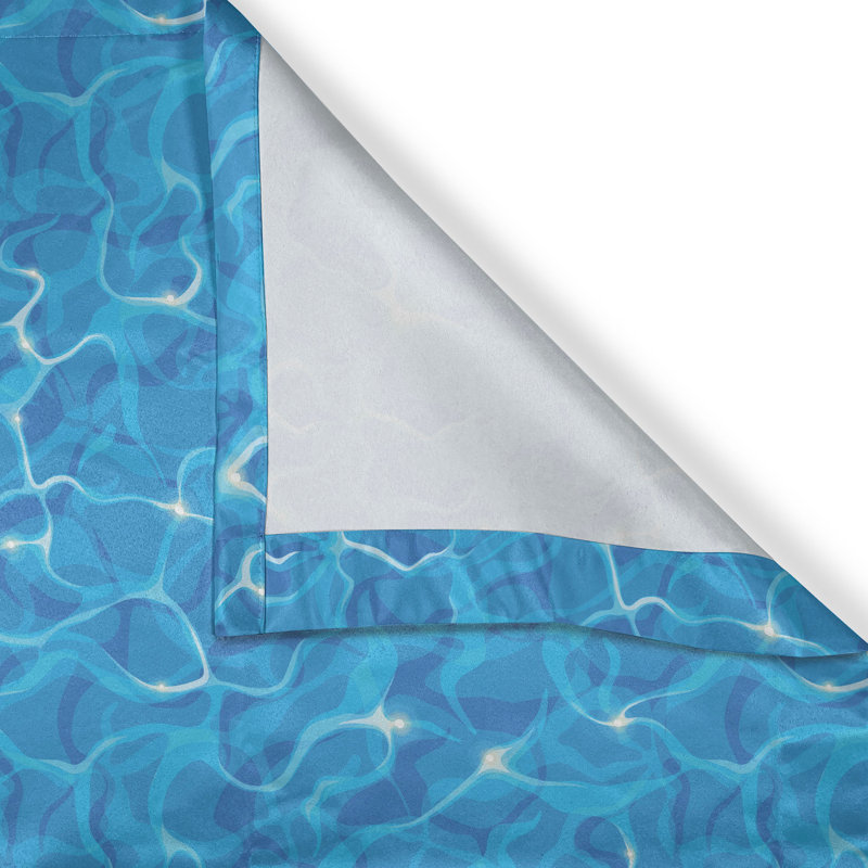 Rideau décoratif à 2 panneaux avec œillets East Urban Home, 50 po, blanc, bleu et turquoise, L 50 po x L 108 po