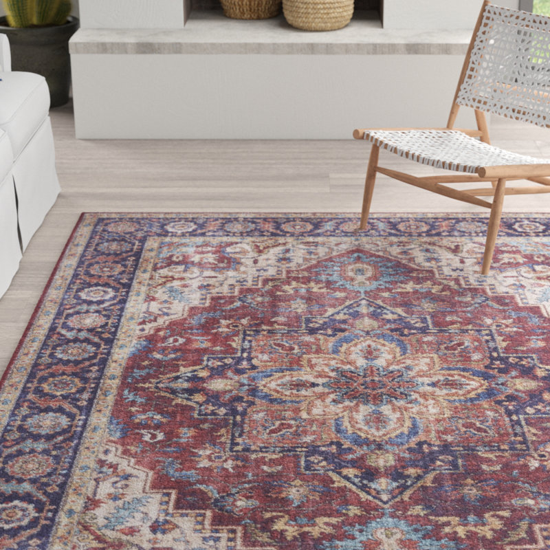 Anthea Tufted Plum Red Rug, Rectangle 200 x 290cm