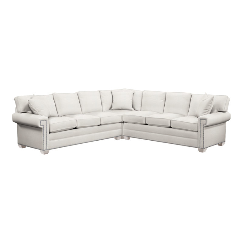 Davidson Upholstered L-Shaped Sectional Symmetrical, Bennett Carolina, Dove Gray, No