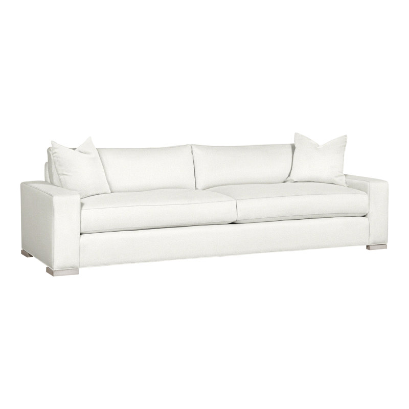 Paxton Upholstered 109'' Sofa, Kempsey Sheepskin, Casa Blanca