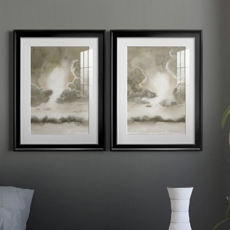 Sépia ciel I, reproduction encadrée de qualité supérieure - prête à être accrochée, H 24,5 po x l 18,5 po x P 1 po, Noir