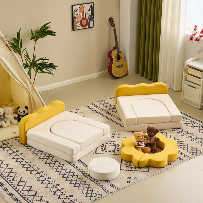 Canapé modulaire pour enfants 12 pièces, Jaune