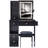 29.2" Small Size Left Drawer Desktop Vanity Table + Cushioned Stool, 2 AC+2 USB Power Station, Hair Dryer Bracket, Extra Large Touch Control Sliding LED Mirror, Tri-Color Switching, Brightness Adjust-1527498491