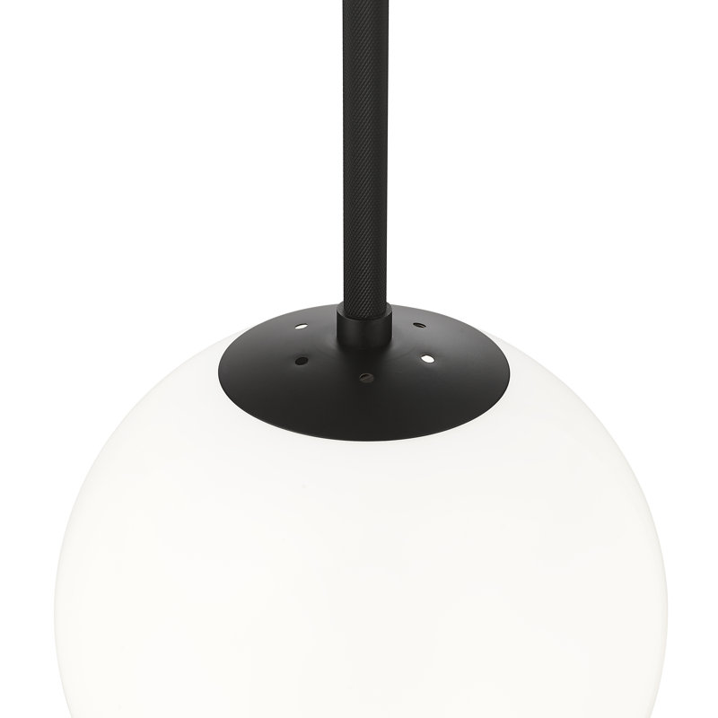 Luminaire suspendu 1 lumière Sola, Noir mat, Noir mat, Beige