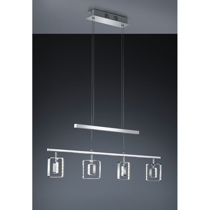 Luminaire suspendu linéaire pour îlot de cuisine 4 lumières Ducan