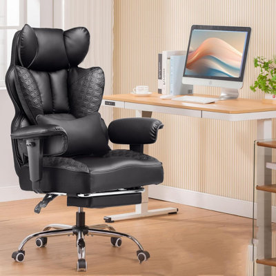 Grande et grande chaise de bureau de 400 lb avec repose-pieds